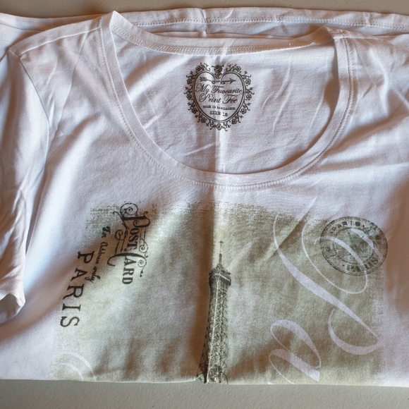 Kmart Girl Express AU-18 White Print ShortSleeve Tee Shirt Top NWOT - Picture 3 of 10